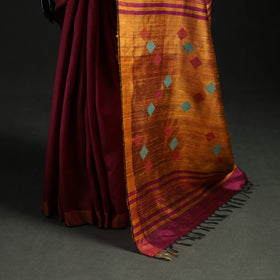 Handspun Handwoven Bhagalpuri Tussar Silk Saree 05