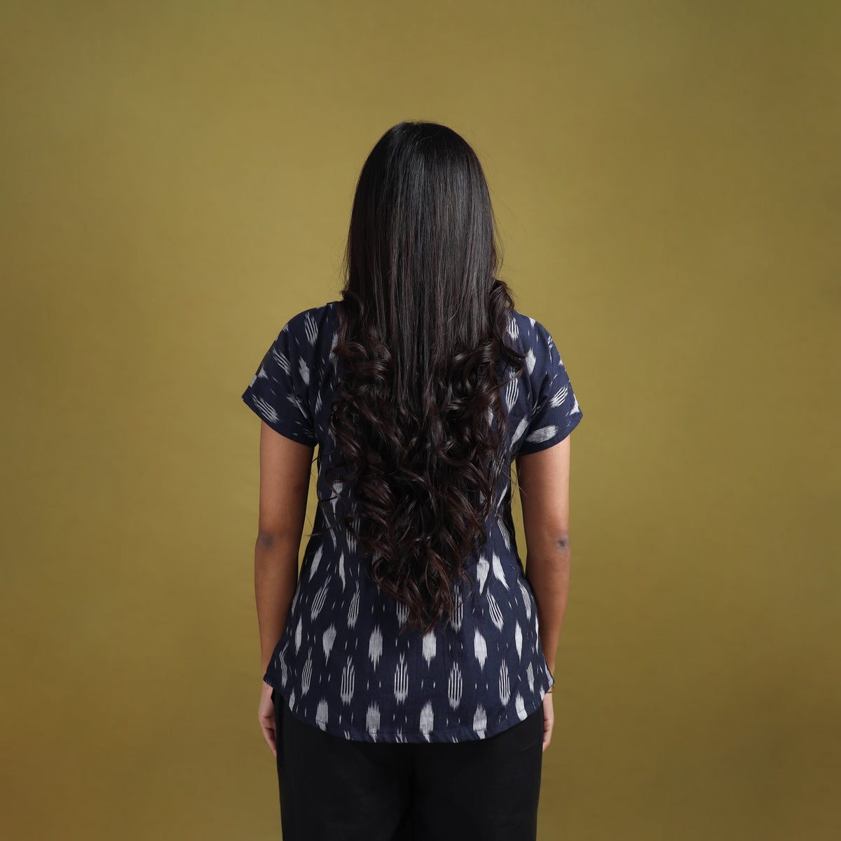 Pochampally Ikat Cotton Crop Top for Women 15