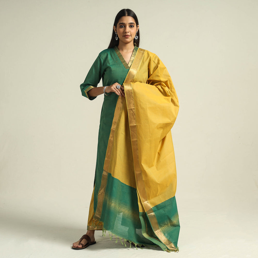 Maheshwari Cotton Kurta with Dupatta Set