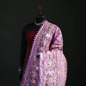 Phulkari Hand Embroidered Chanderi Silk Dupatta 37