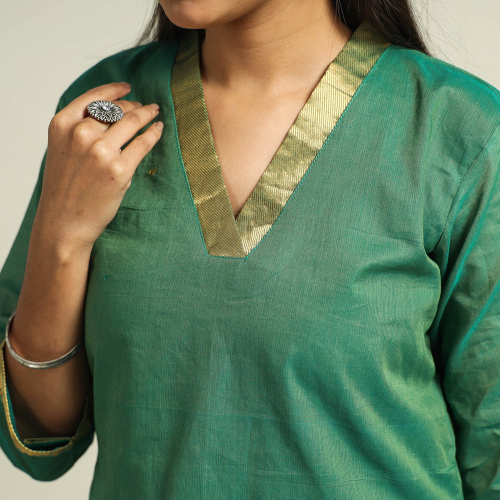 Maheshwari Cotton Kurta with Dupatta Set