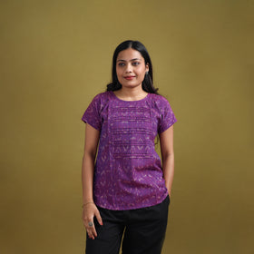 Pochampally Ikat Cotton Crop Top for Women 16