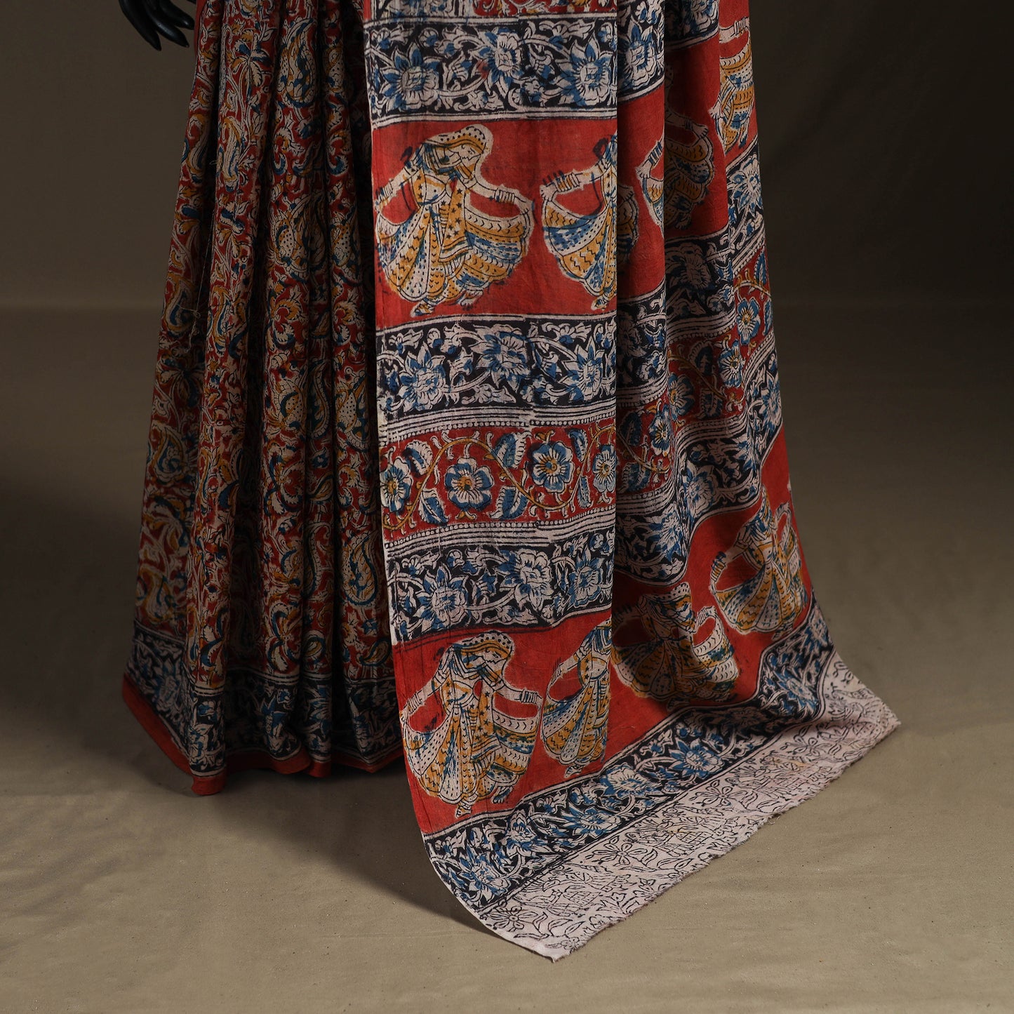 Pedana Hand Block Print Natural Dyed Cotton Kalamkari Saree 65