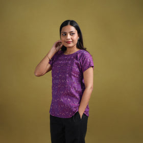 Pochampally Ikat Cotton Crop Top for Women 16