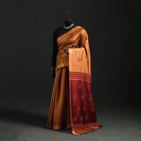 Handspun Handwoven Bhagalpuri Tussar Silk Saree 06