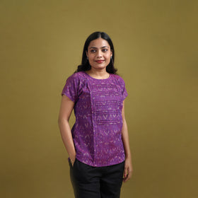 Pochampally Ikat Cotton Crop Top for Women 16