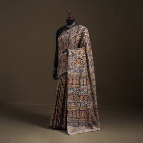 Pedana Hand Block Print Natural Dyed Cotton Kalamkari Saree 66