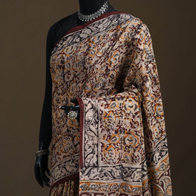 Pedana Hand Block Print Natural Dyed Cotton Kalamkari Saree 66