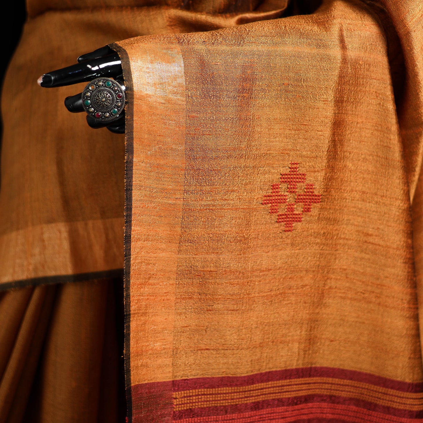Handspun Handwoven Bhagalpuri Tussar Silk Saree 06