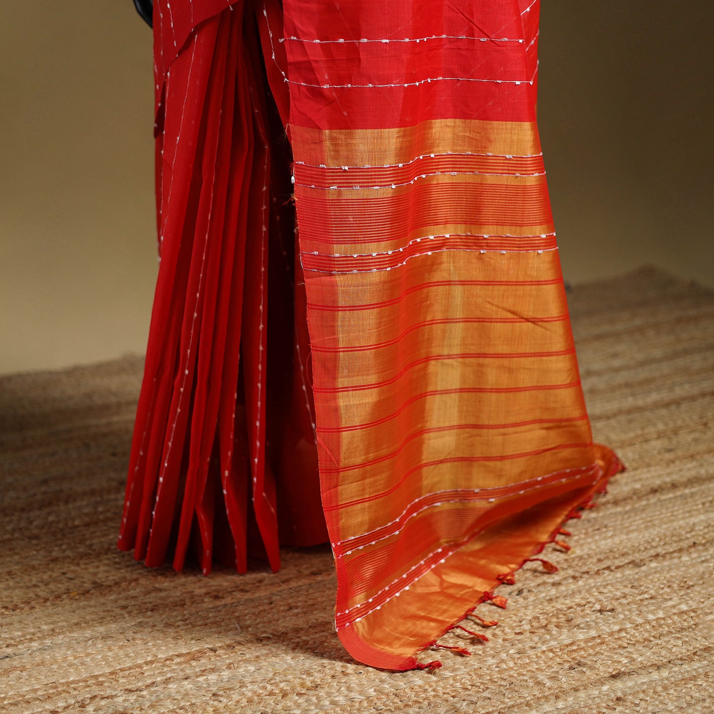 Pure Handwoven Mangalagiri Silk Cotton Pattu Saree 17