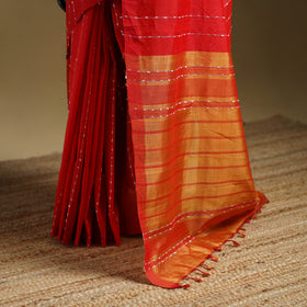 Pure Handwoven Mangalagiri Silk Cotton Pattu Saree 17