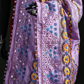Phulkari Hand Embroidered Chanderi Silk Dupatta 38