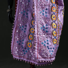 Phulkari Hand Embroidered Chanderi Silk Dupatta 38