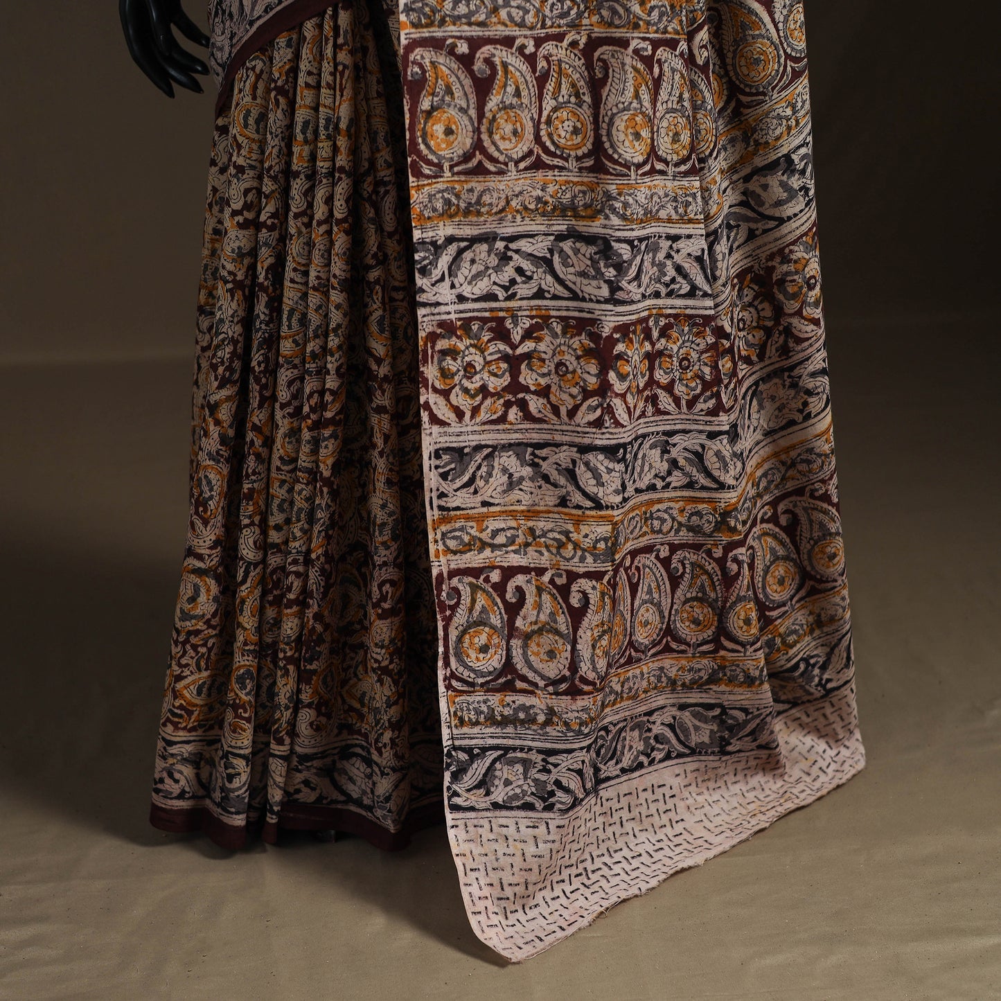 Pedana Hand Block Print Natural Dyed Cotton Kalamkari Saree 66