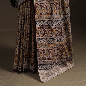Pedana Hand Block Print Natural Dyed Cotton Kalamkari Saree 66