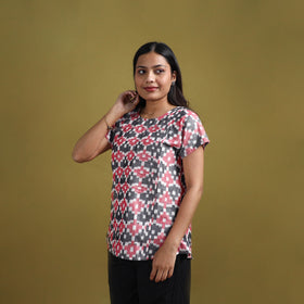 Pochampally Ikat Mercerised Cotton Crop Top for Women 04