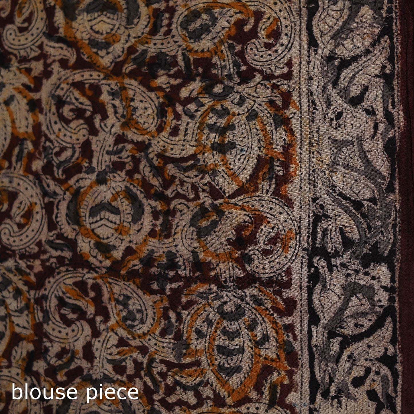 Pedana Hand Block Print Natural Dyed Cotton Kalamkari Saree 66