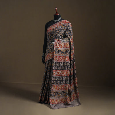 Pedana Hand Block Print Natural Dyed Cotton Kalamkari Saree 67