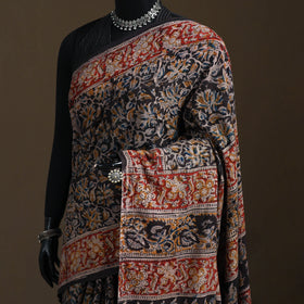 Pedana Hand Block Print Natural Dyed Cotton Kalamkari Saree 67
