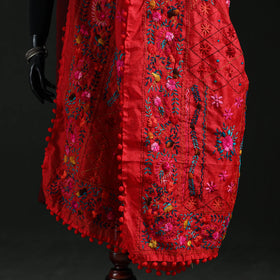 Phulkari Hand Embroidered Chanderi Silk Dupatta 39