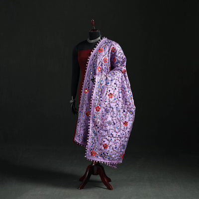 Phulkari Hand Embroidered Chanderi Silk Dupatta 40
