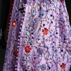 Phulkari Hand Embroidered Chanderi Silk Dupatta 40