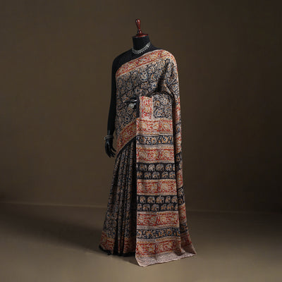 Pedana Hand Block Print Natural Dyed Cotton Kalamkari Saree 68