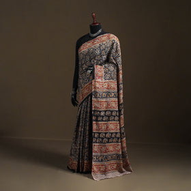 Pedana Hand Block Print Natural Dyed Cotton Kalamkari Saree 68