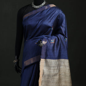Handspun Handwoven Bhagalpuri Tussar Silk Saree 08