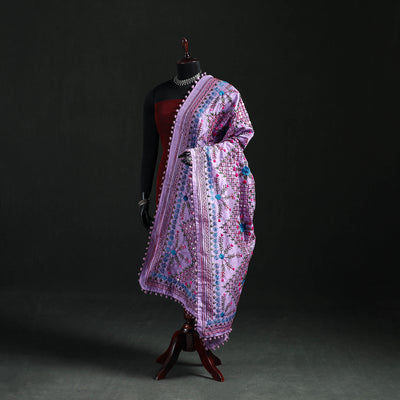 Phulkari Hand Embroidered Chanderi Silk Dupatta 41