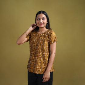 Pochampally Ikat Mercerised Cotton Crop Top for Women 11
