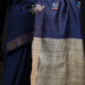 Handspun Handwoven Bhagalpuri Tussar Silk Saree 08