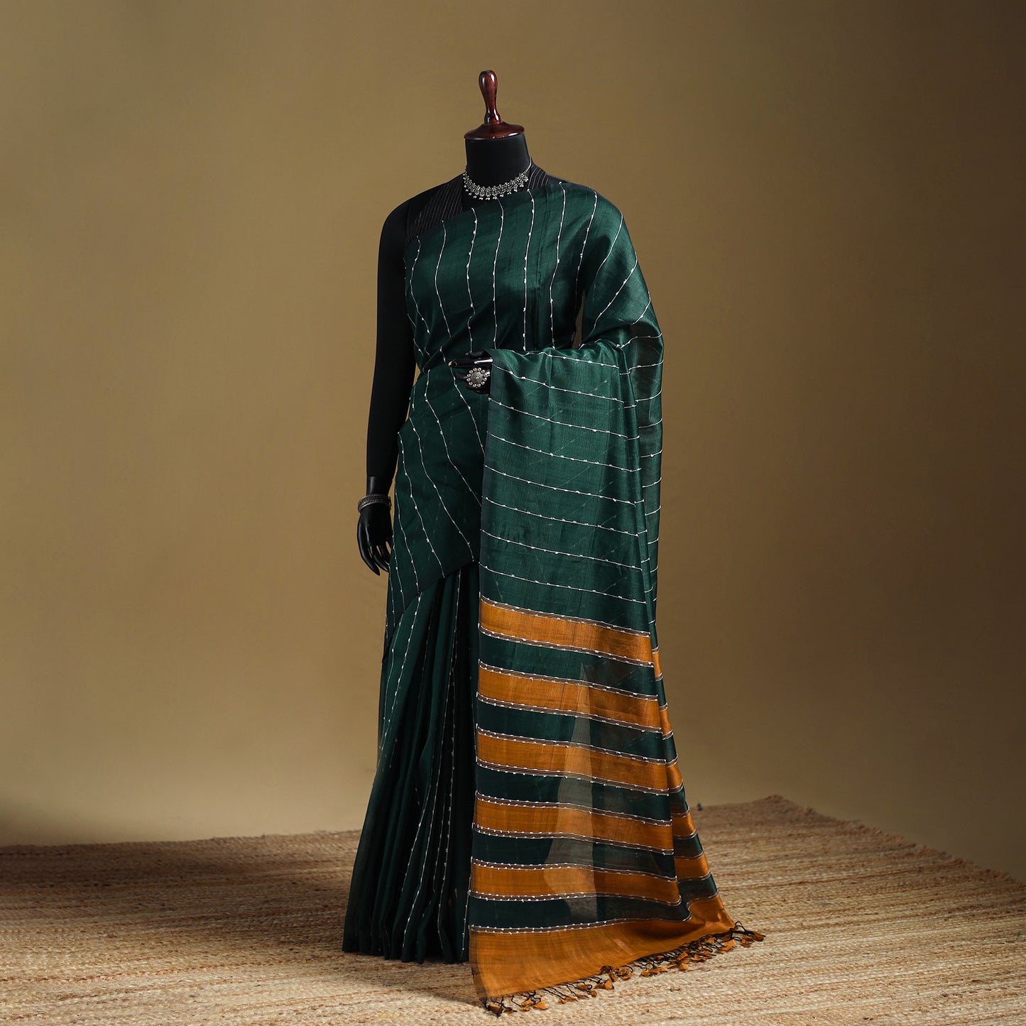 Pure Handwoven Mangalagiri Silk Cotton Pattu Saree 20