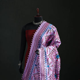Phulkari Hand Embroidered Chanderi Silk Dupatta 41