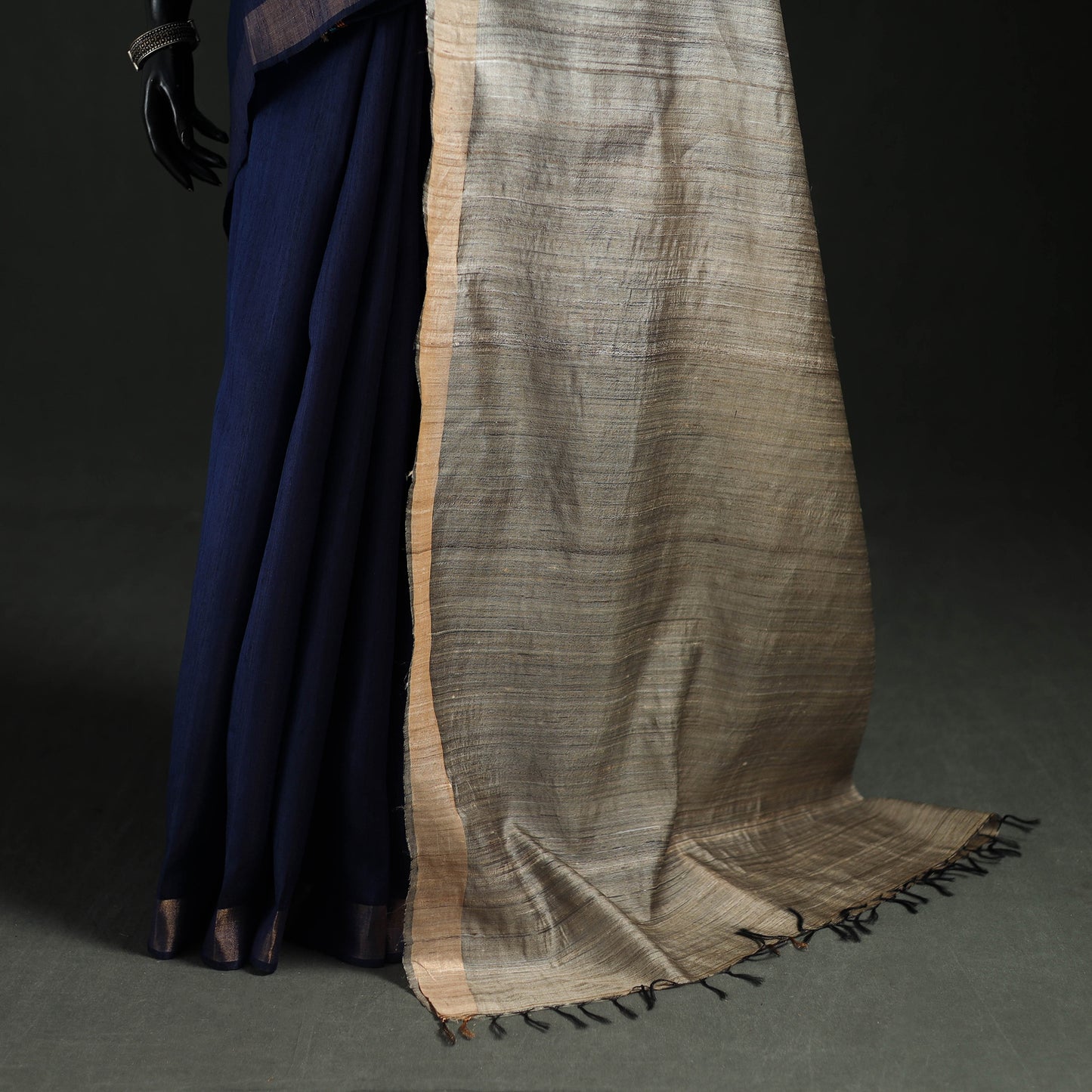 Handspun Handwoven Bhagalpuri Tussar Silk Saree 08