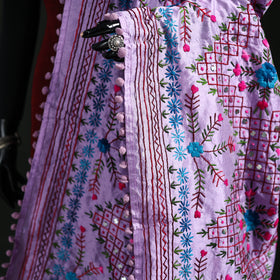 Phulkari Hand Embroidered Chanderi Silk Dupatta 41