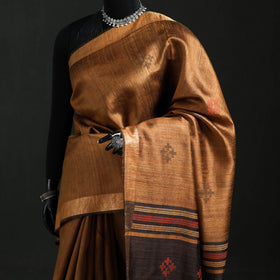 Handspun Handwoven Bhagalpuri Tussar Silk Saree 09