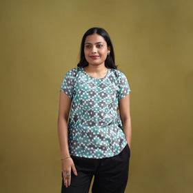 Pochampally Ikat Mercerised Cotton Crop Top for Women 05