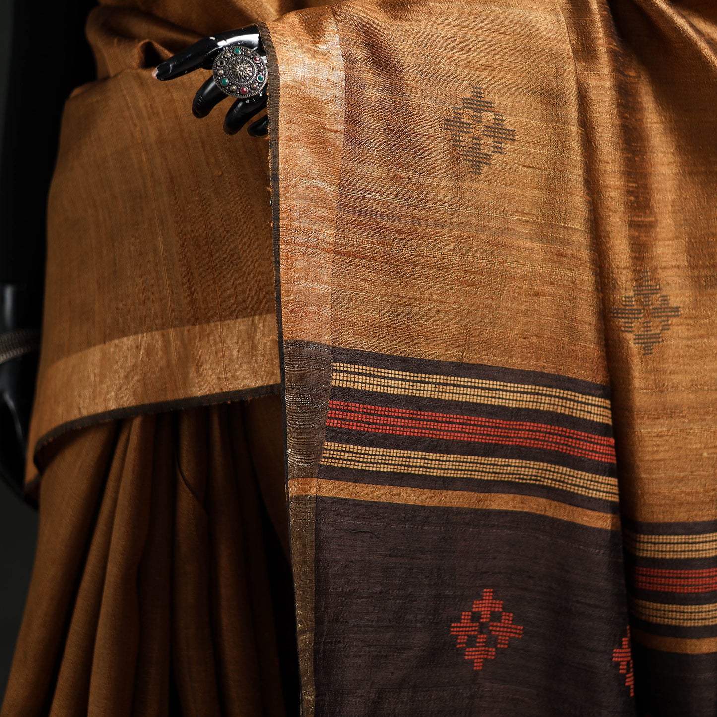 Handspun Handwoven Bhagalpuri Tussar Silk Saree 09
