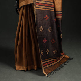 Handspun Handwoven Bhagalpuri Tussar Silk Saree 09
