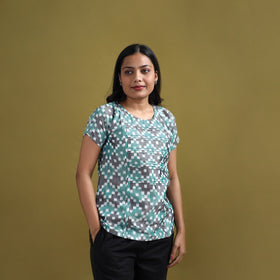 Pochampally Ikat Mercerised Cotton Crop Top for Women 05