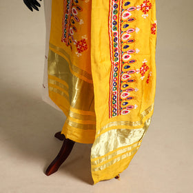 Kutch embroidery semi modal silk handloom dupatta