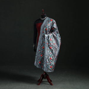 Phulkari Hand Embroidered Chanderi Silk Dupatta 45