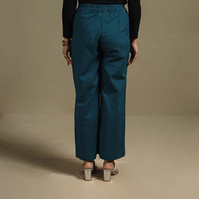 Elastic Waist Cotton Plain Palazzo for Women 14