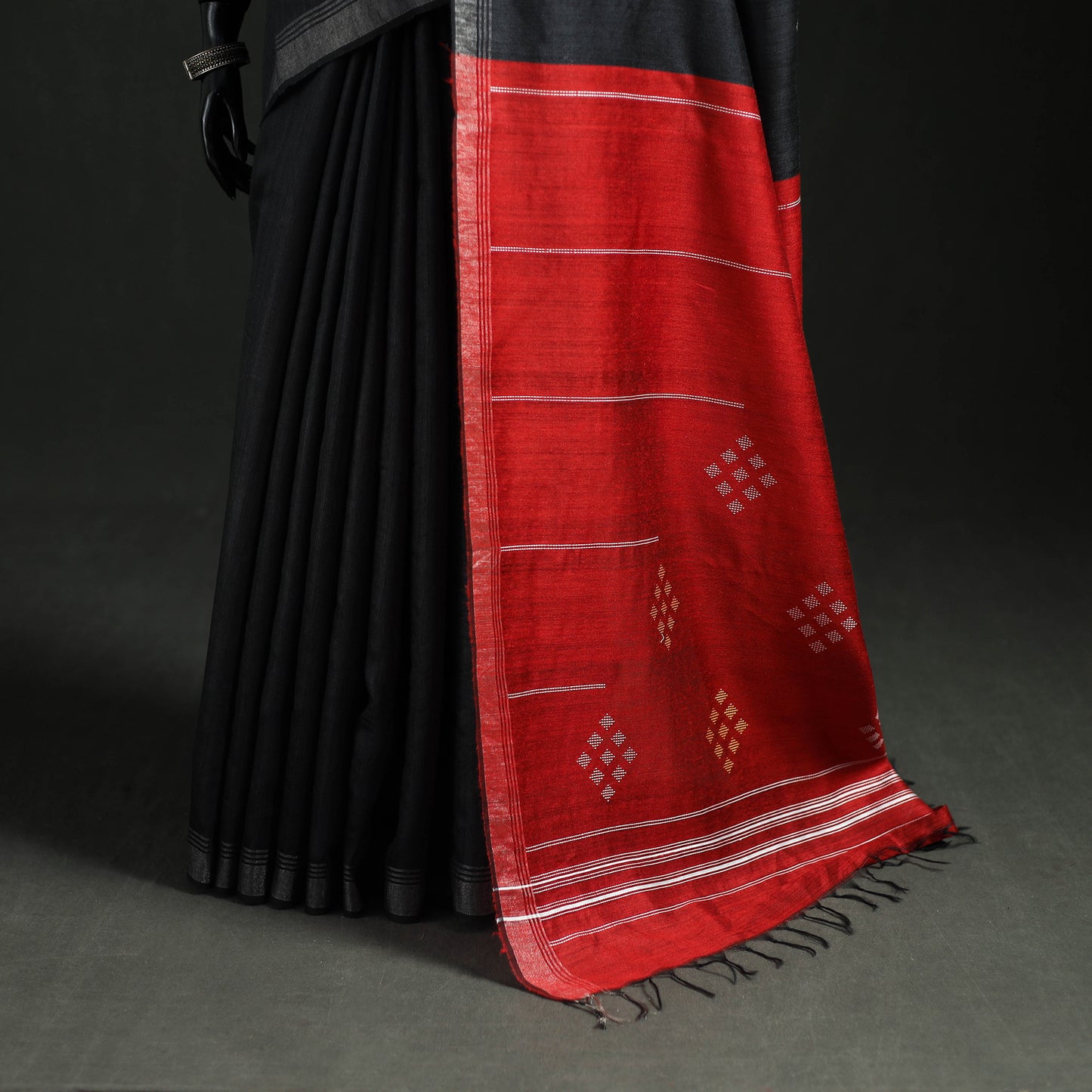 Handspun Handwoven Bhagalpuri Desi Tussar Silk Saree 12