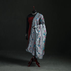 Phulkari Hand Embroidered Chanderi Silk Dupatta 46