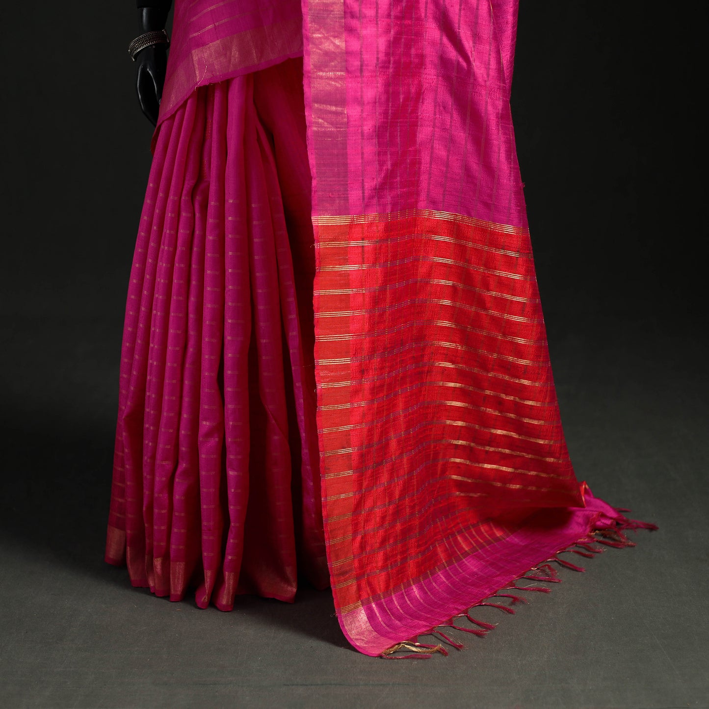 Handspun Handwoven Bhagalpuri Tussar Silk Saree 13