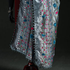 Phulkari Hand Embroidered Chanderi Silk Dupatta 46