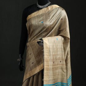 Handspun Handwoven Bhagalpuri Desi Tussar Silk Saree 11