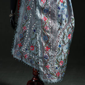 Phulkari Hand Embroidered Chanderi Silk Dupatta 47